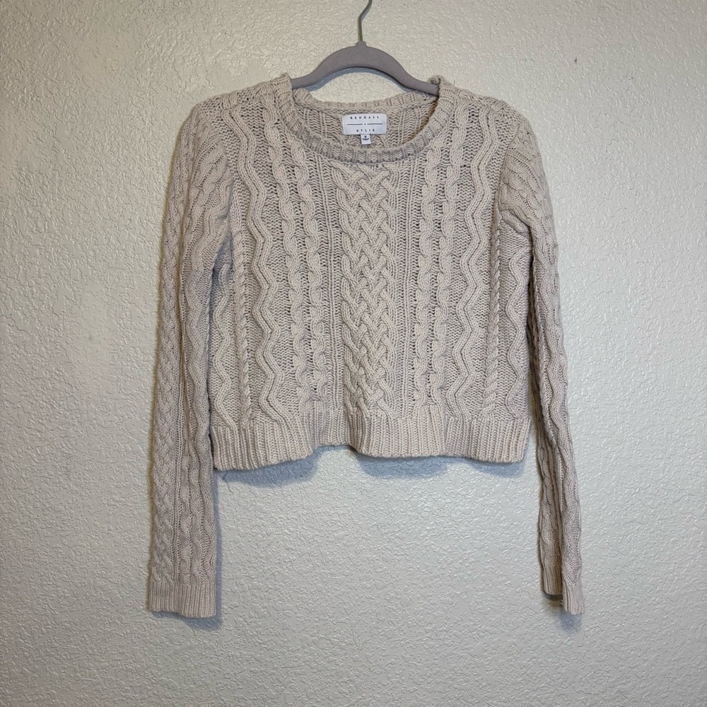 kendall + kylie cream knit sweater